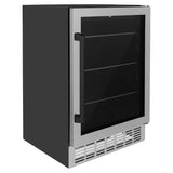 24'' Monument Autograph Edition 154 Can Beverage Fridge in Stainless Steel with Champagne Bronze Accents