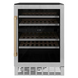 Z-Line - 24'' Monument Autograph Edition Dual Zone 44-Bottle Wine Cooler in Stainless Steel with Champagne Bronze Accents - Champagne Bronze