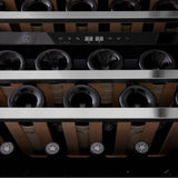 24'' Monument Autograph Edition Dual Zone 44-Bottle Wine Cooler in Stainless Steel with Champagne Bronze Accents