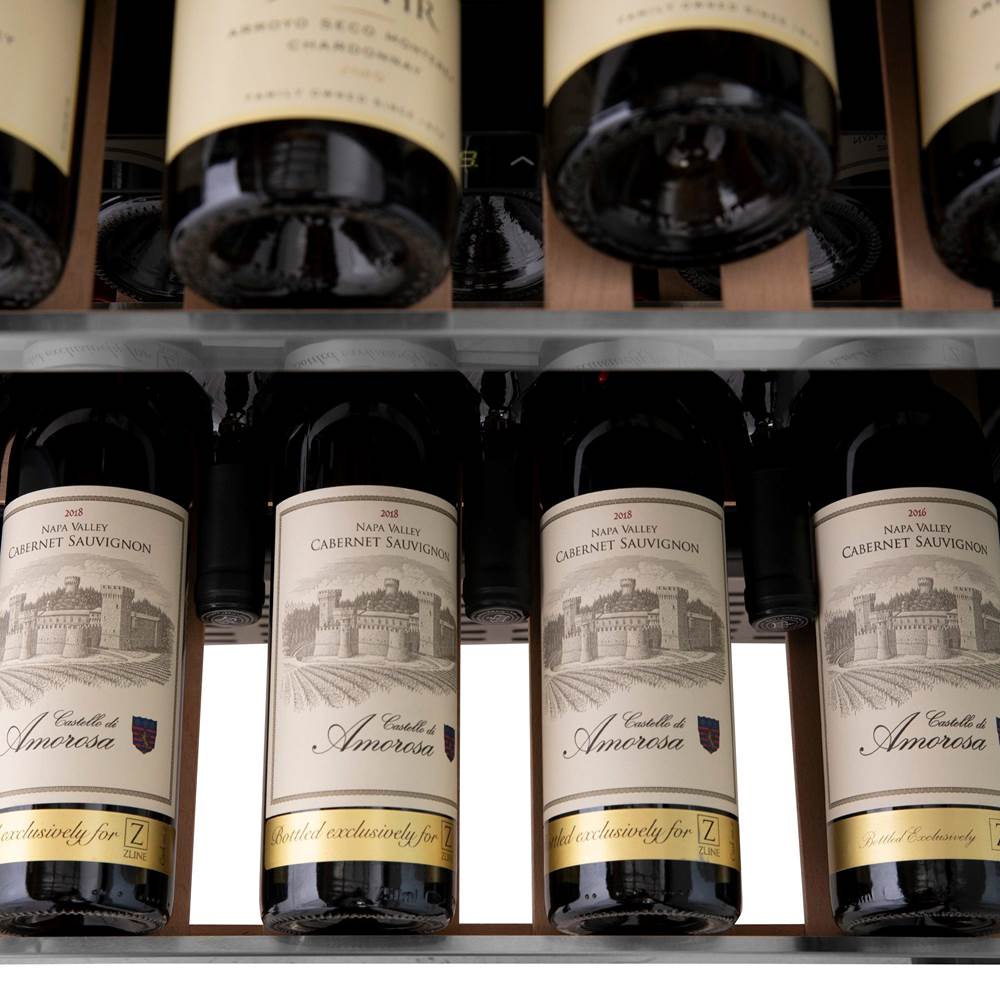 24'' Monument Autograph Edition Dual Zone 44-Bottle Wine Cooler in Stainless Steel with Champagne Bronze Accents