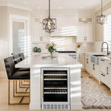 24'' Monument Autograph Edition Dual Zone 44-Bottle Wine Cooler in Stainless Steel with Champagne Bronze Accents