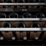 24'' Monument Autograph Edition Dual Zone 44-Bottle Wine Cooler in Stainless Steel with Champagne Bronze Accents