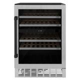 Z-Line - 24'' Monument Autograph Edition Dual Zone 44-Bottle Wine Cooler in Stainless Steel with Matte Black Accents - Matte Black