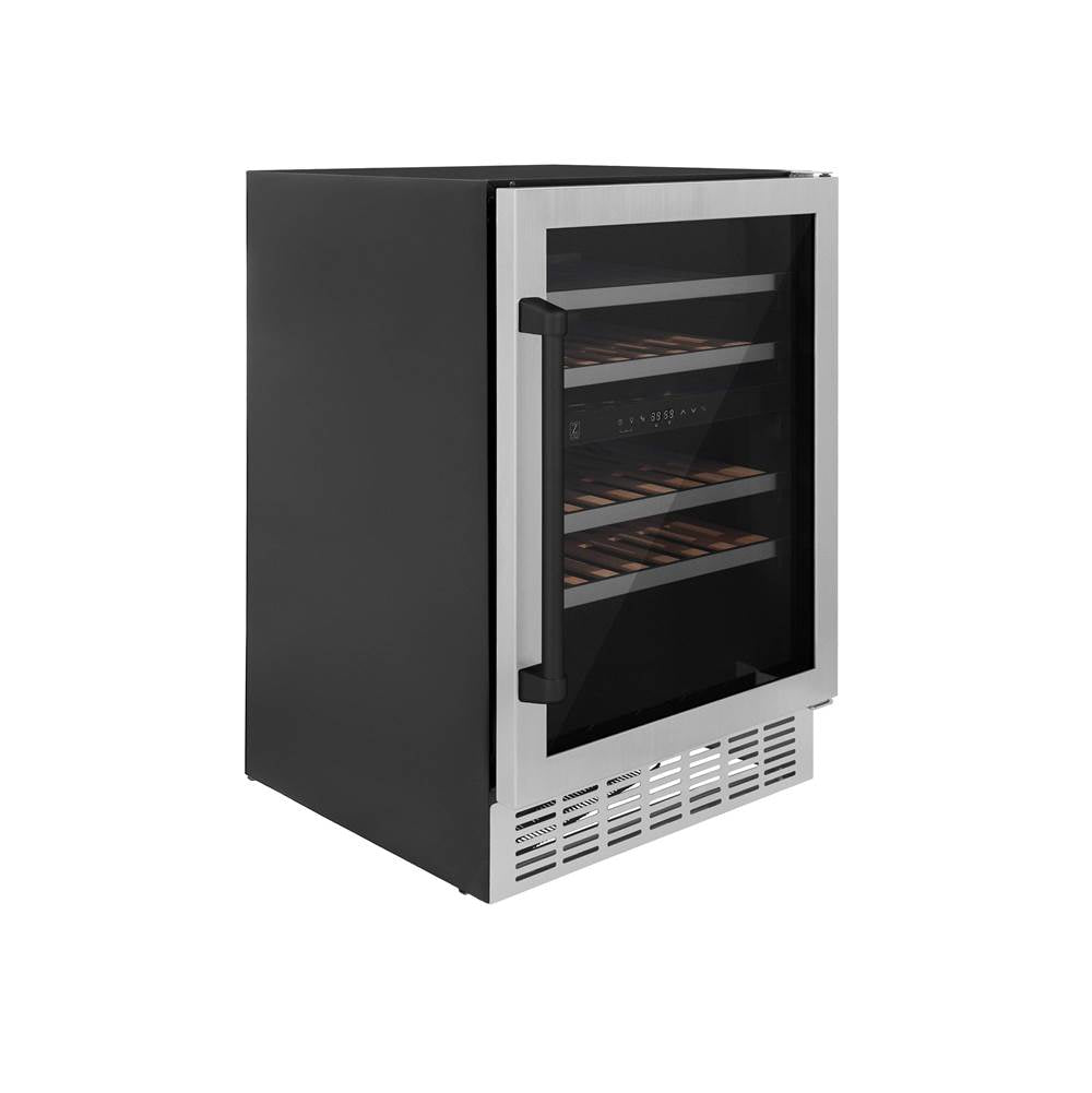 24'' Monument Autograph Edition Dual Zone 44-Bottle Wine Cooler in Stainless Steel with Champagne Bronze Accents