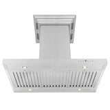 48'' CrownSoundEDucted Vent Island Mount Range Hood in Stainless Steel with Built-in Bluetooth Speakers