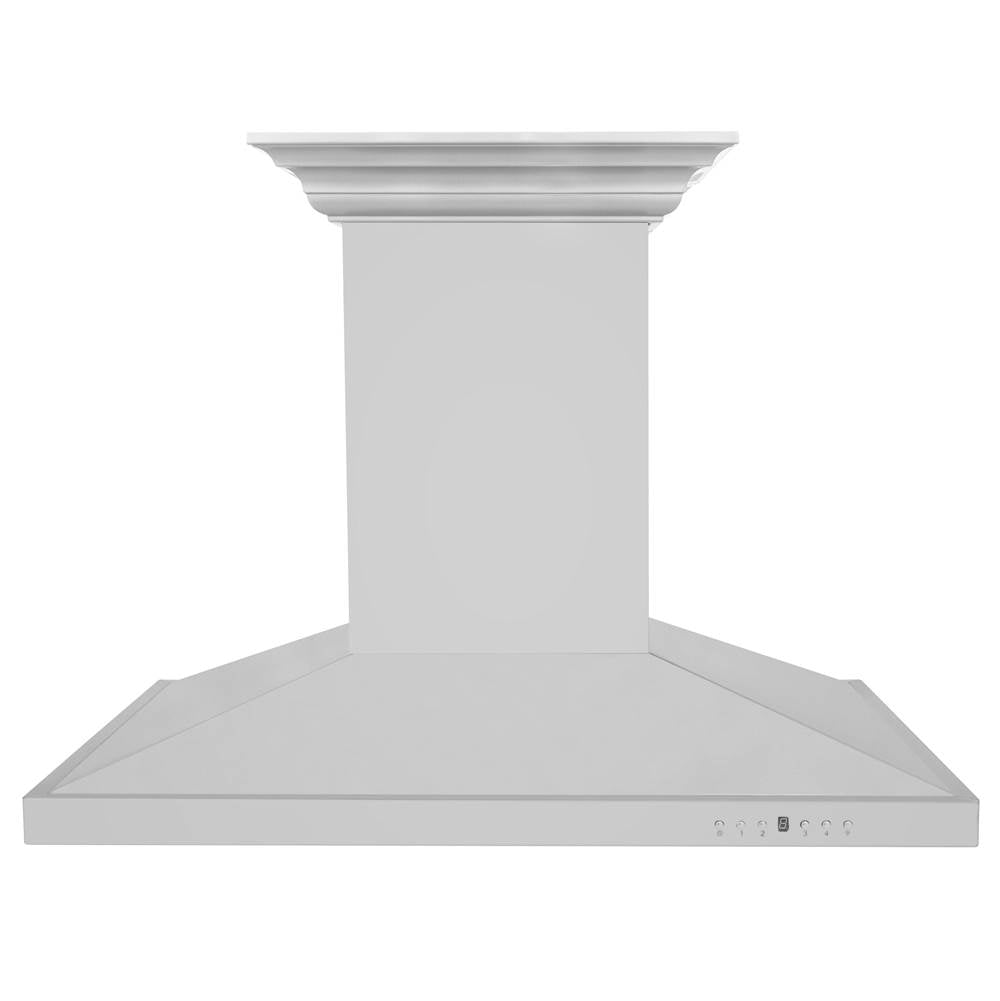48'' CrownSoundEDucted Vent Island Mount Range Hood in Stainless Steel with Built-in Bluetooth Speakers