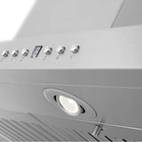 48'' CrownSoundEDucted Vent Island Mount Range Hood in Stainless Steel with Built-in Bluetooth Speakers
