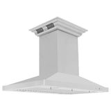 48'' CrownSoundEDucted Vent Island Mount Range Hood in Stainless Steel with Built-in Bluetooth Speakers