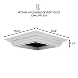 Crown Molding Profile 6 for Island Mount Range Hood (CM6-597i-304)