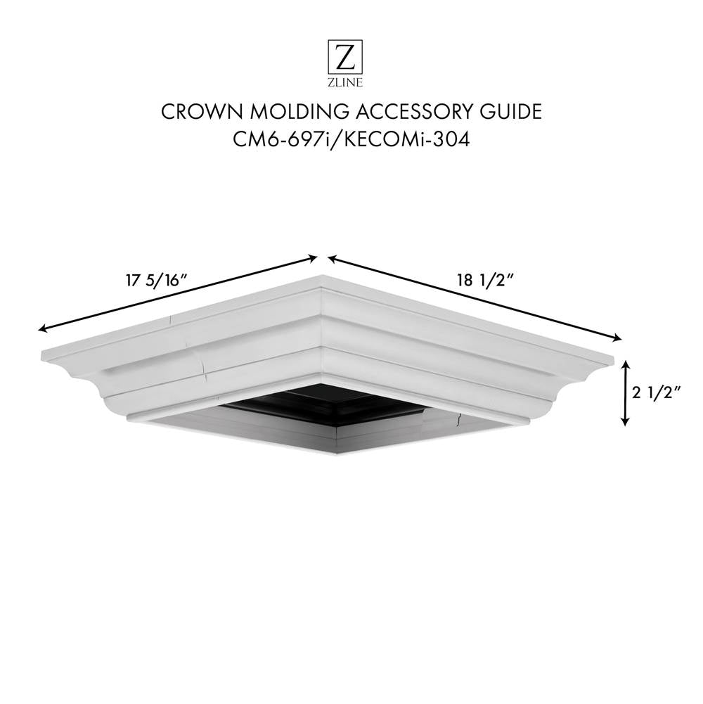 Crown Molding Profile 6 for Island Mount Range Hood (CM6-697i/KECOMi-304)
