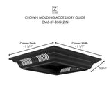 Crown Molding in Black Stainless Steel with Built-in Bluetooth Speakers