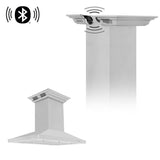 Z-Line - 48'' CrownSoundEDucted Vent Island Mount Range Hood in Stainless Steel with Built-in Bluetooth Speakers
