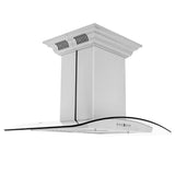 36'' Island Mount Range Hood in Stainless Steel with Built-in CrownSound Bluetooth Speakers