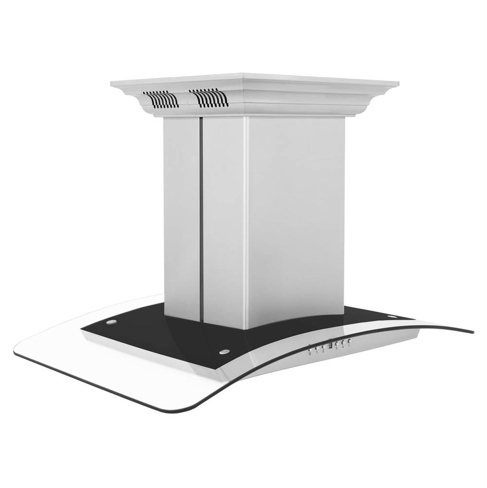 36'' Island Mount Range Hood in Stainless Steel with Built-in CrownSound Bluetooth Speakers