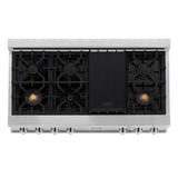 48'' Porcelain Gas Stovetop in Stainless Steel with Brass Burners