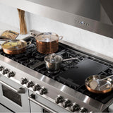 60'' 7.4 cu.' Dual Fuel Range with Gas Stove and Electric Oven in Stainless Steel and Black Matte Door