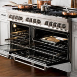 60'' 7.4 cu.' Dual Fuel Range with Gas Stove and Electric Oven in Stainless Steel and Black Matte Door