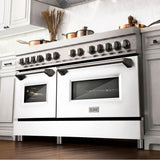 60'' 7.4 cu.' Dual Fuel Range with Gas Stove and Electric Oven in Stainless Steel and Black Matte Door