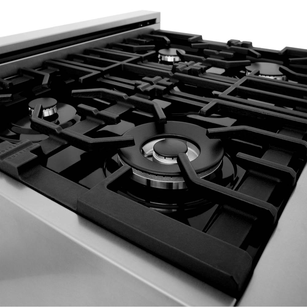 30'' Kitchen Package with Stainless Steel Dual Fuel Range, Range Hood, Microwave Drawer and Tall Tub Dishwasher