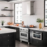 30'' Professional Dual Fuel Range with Black Matte Door