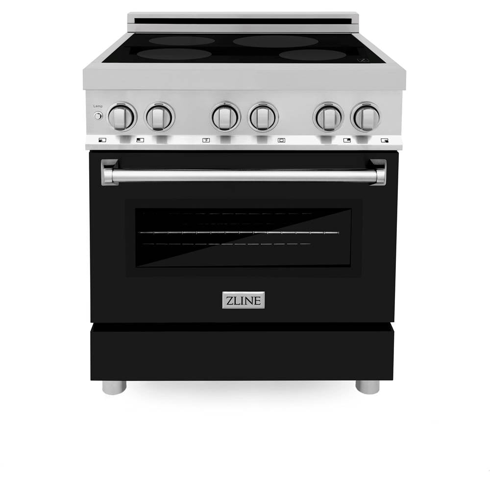 30'' 4.0 cu. ft. Induction Range with a 4 Element Stove and Electric Oven in Black Matte
