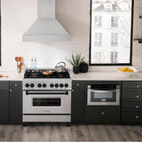 Autograph Edition 36'' 4.6 cu.' Dual Fuel Range with Gas Stove and Electric Oven in DuraSnow Stainless Steel with Champagne Bronze Accents