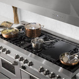 60'' Professional Dual Fuel Range in DuraSnow Stainless Steel with Black Matte Door