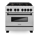 Autograph Edition 36'' 4.6 cu.' Dual Fuel Range with Gas Stove and Electric Oven in DuraSnow Stainless Steel with Champagne Bronze Accents