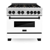 Autograph Edition 36'' 4.6 cu.' Dual Fuel Range with Gas Stove and Electric Oven in DuraSnow Stainless Steel with WM Door and CB Accents