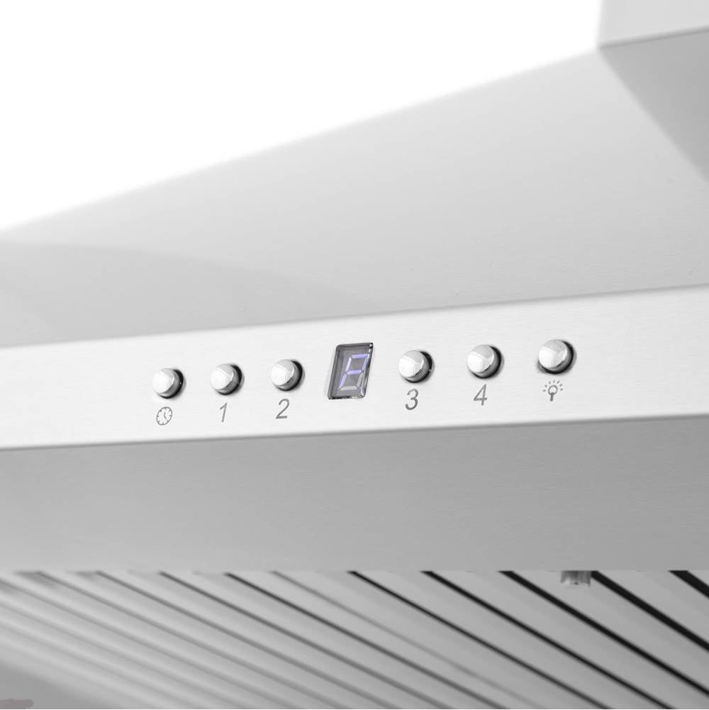 36'' Wall Mount Range Hood in Stainless Steel with Built-in CrownSound Bluetooth Speakers