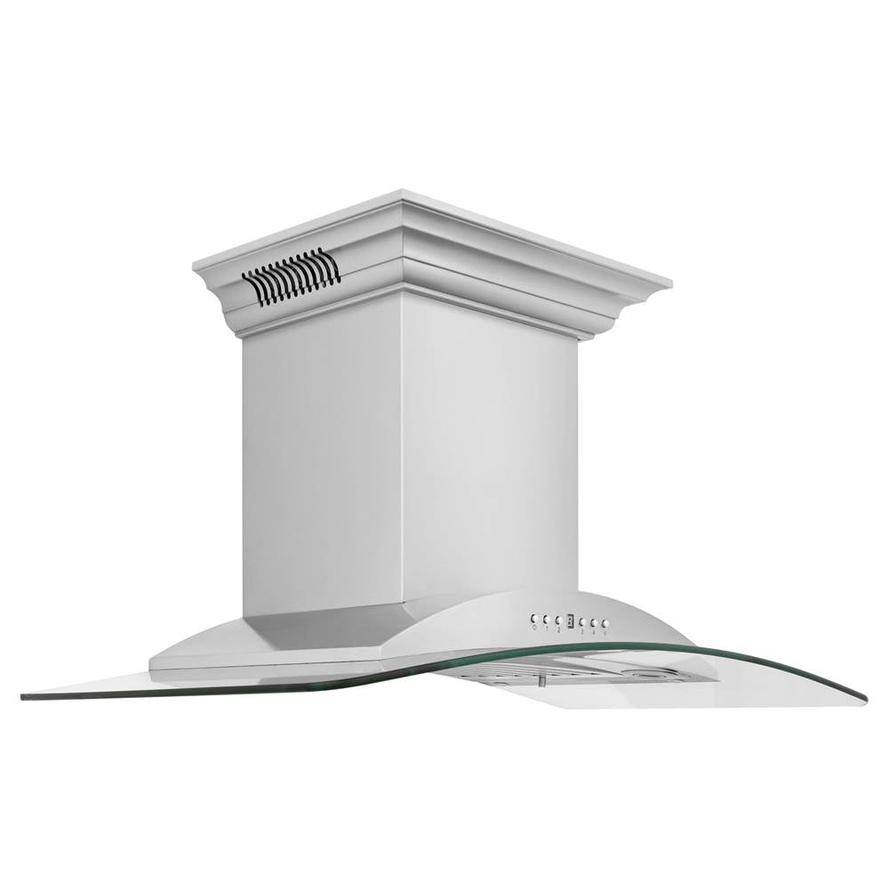 Wall Mount Range Hood in Stainless Steel with Built-in CrownSound Bluetooth Speakers (KNCRN-BT)