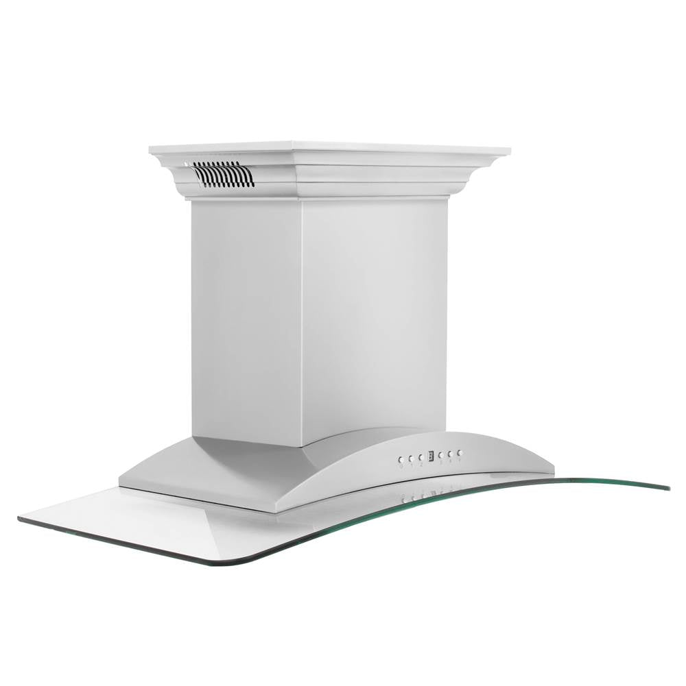 Wall Mount Range Hood in Stainless Steel with Built-in CrownSound Bluetooth Speakers (KNCRN-BT)