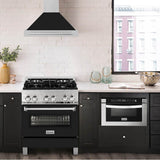 30'' DuraSnow Stainless Steel Range Hood with Black Matte Shell and Stainless Steel Handle