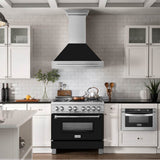 36'' DuraSnow Stainless Steel Range Hood with Black Matte Shell (8654SNX-BG-36)