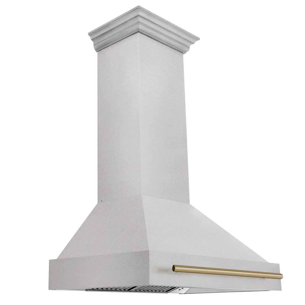 Z-Line - 36'' Autograph Edition DuraSnow Stainless Steel Range Hood with DuraSnow Stainless Steel Shell and Champagne Bronze Handle - Champagne Bronze