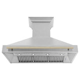 48'' Autograph Edition DuraSnow Stainless Steel Range Hood with DuraSnow Stainless Steel Shell and Champagne Bronze Handle