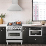 30'' Stainless Steel Range Hood with Colored Shell and Stainless Steel Handle
