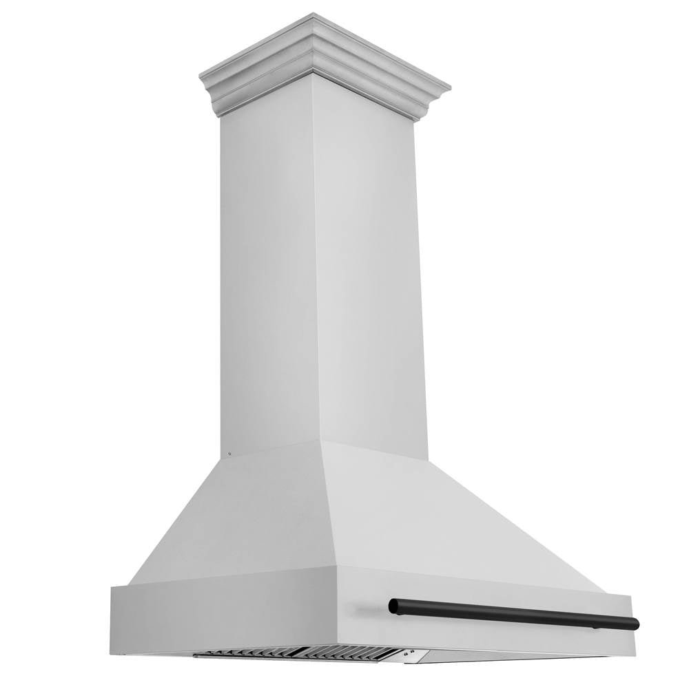 Z-Line - 36'' Autograph Edition Stainless Steel Range Hood with Stainless Steel Shell and Matte Black Handle - Matte Black