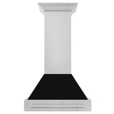 30'' Stainless Steel Range Hood with Black Matte Shell and Stainless Steel Handle