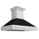 48'' Stainless Steel Range Hood with Black Matte Shell and Stainless Steel Handle