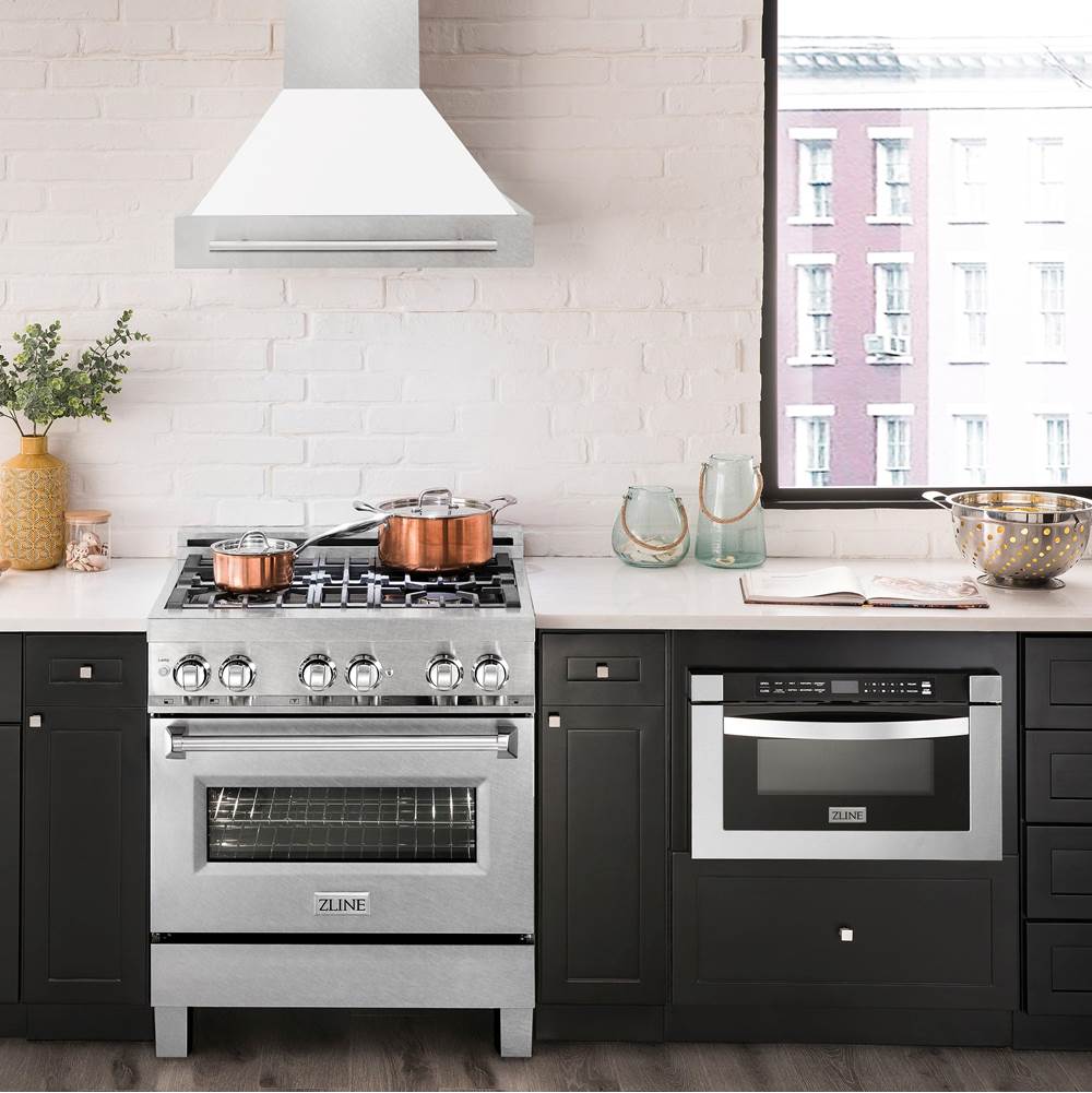 30'' DuraSnow Stainless Steel Range Hood with White Matte Shell (8654SNX-WM30)