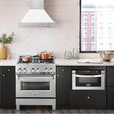 30'' DuraSnow Stainless Steel Range Hood with White Matte Shell (8654SNX-WM30)