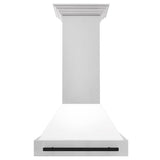30'' Autograph Edition Stainless Steel Range Hood with White Matte Shell and Champagne Bronze Handle