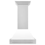 30'' Stainless Steel Range Hood with White Matte Shell and Stainless Steel Handle