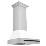 Z-Line - 30'' Autograph Edition Stainless Steel Range Hood with White Matte Shell and Matte Black Handle - Matte Black