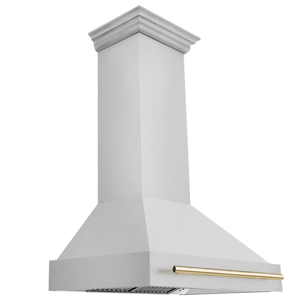 Z-Line - 36'' Autograph Edition Stainless Steel Range Hood with Stainless Steel Shell and Gold Handle - Gold