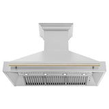 48''  Autograph Edition Stainless Steel Range Hood with Stainless Steel Shell and Champagne Bronze Handle