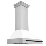 Z-Line - 36'' Autograph Edition Stainless Steel Range Hood with White Matte Shell and Matte Black Handle - Matte Black