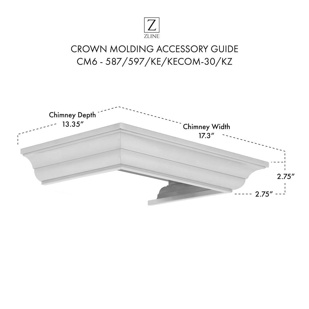 Crown Molding Profile 6 for Wall Mount Range Hood