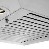 Convertible Vent Wall Mount Range Hood in Stainless Steel with Crown Molding (KECRN)